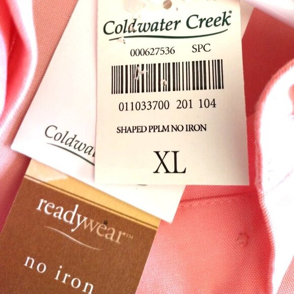 SOLD_SOLD_SOLD!!  Coldwater Creek Blouse Peplum No Iron Peach Cotton Blend - XL - Picture 9 of 9